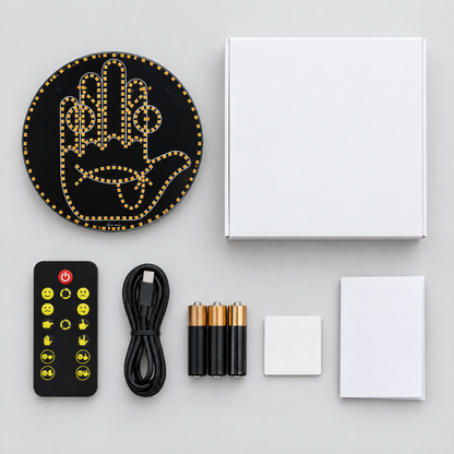 What's in the box: Road Buddy light, remote, USB-C cable, batteries, adhesive