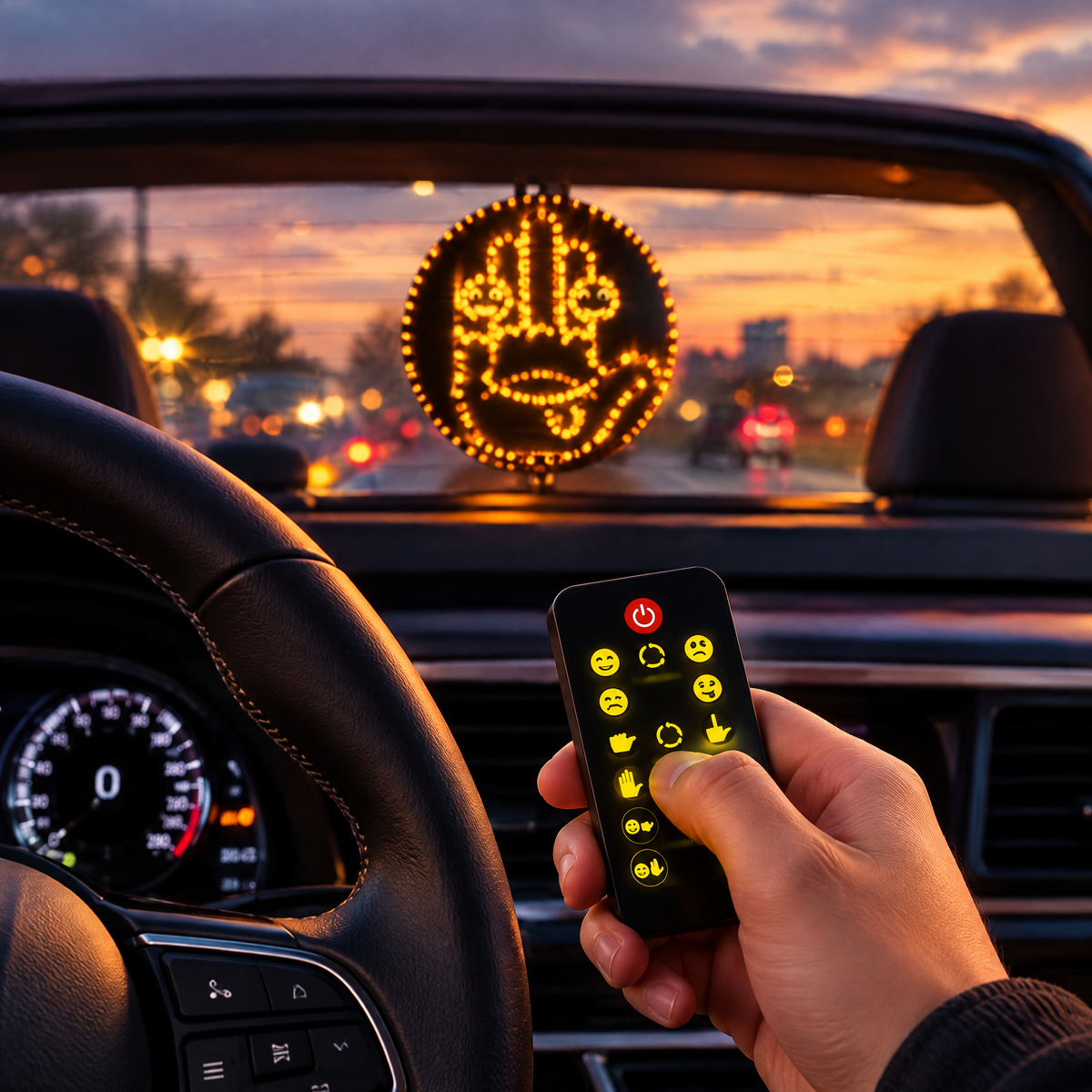 Driver controlling Road Buddy with the wireless remote
